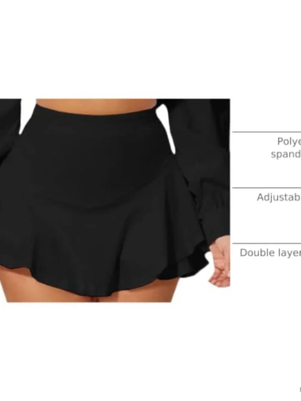Womens Ruffle Tiered Mini Skirt High Waist A-Line Flowy Skirt